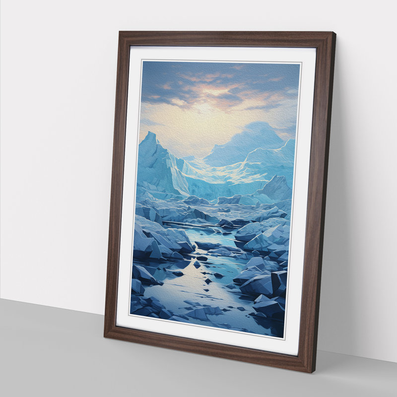 Glacier Conceptual - Framed Print, Walnut, 46cm H x 34cm W x 2cm D