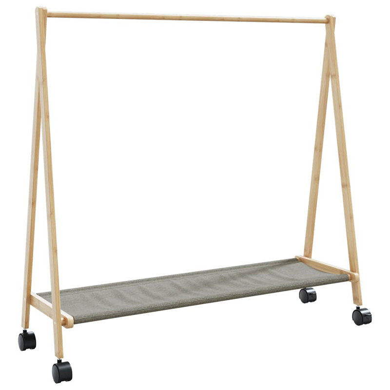  Clothes Rack With Shelves And Wheels 41.7"X13.4"X41.9" Bamboo
