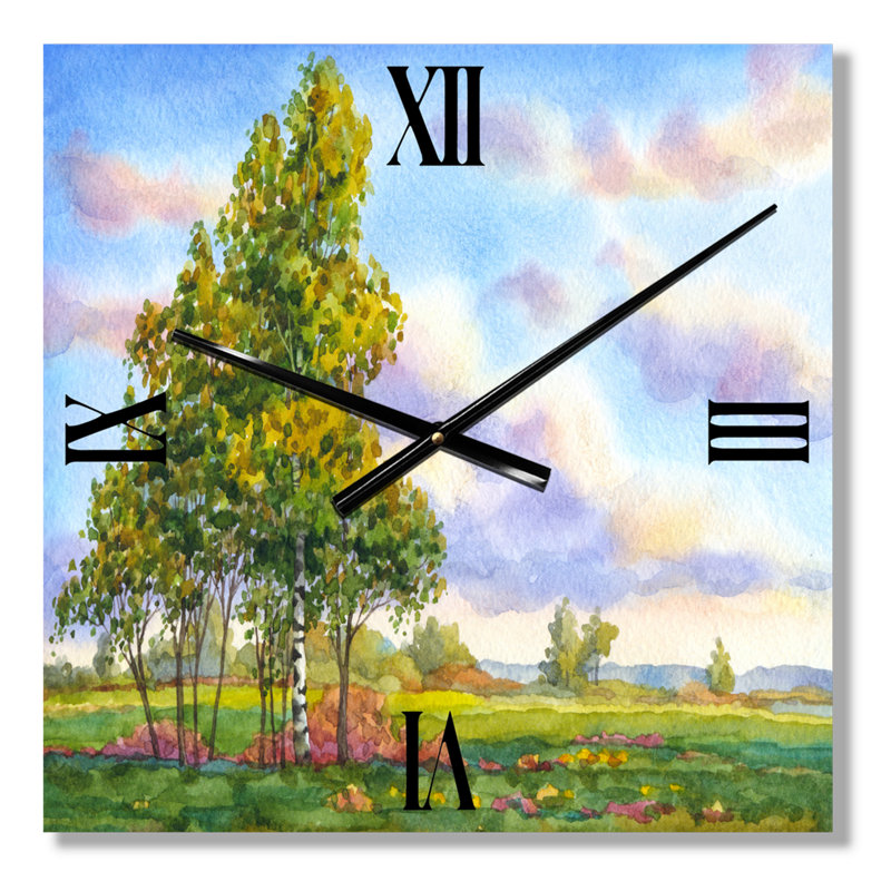 Paysage avec horloge murale, Très grand