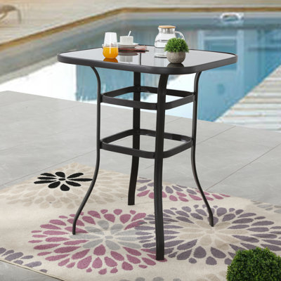Harjo Square Glass Outdoor Table