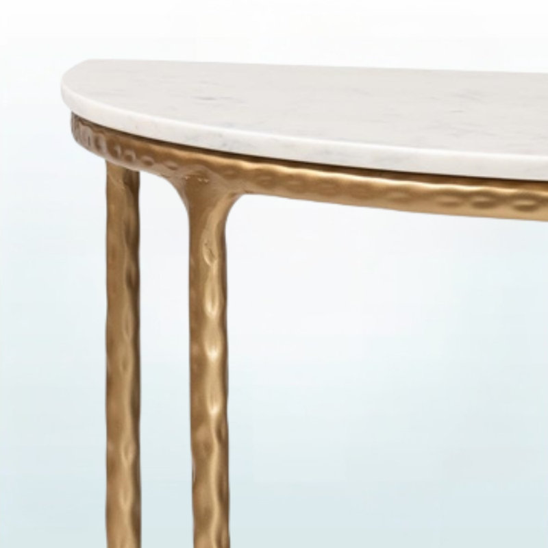 Console Diata demi-lune avec console en marbre rustique moderne