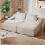 Très grande chaise longue double de 82,7 pouces, canapé modulaire en tissu de velours côtelé, canapé-lit confortable à assise profonde avec coussins moelleux et coussins décoratifs pour le salon, sans assemblage requis, beige