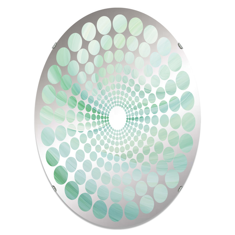 Miroir décoratif vert à spirale ondulée - MIR106235 O, 35,4 po x 23,6 po
