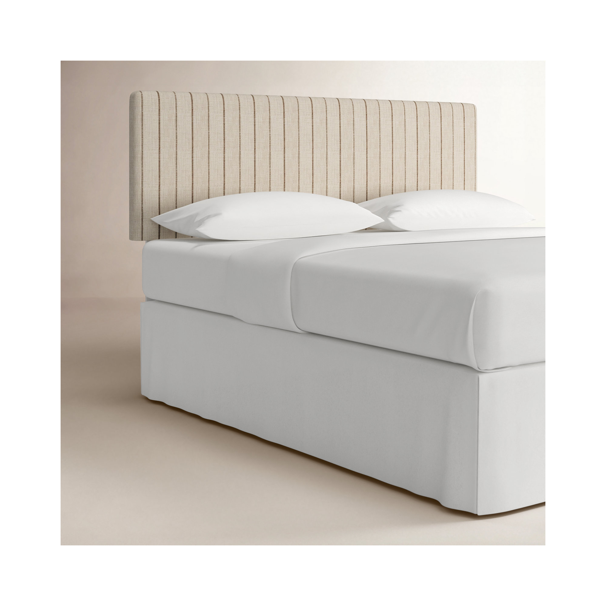 Eisley Upholstered Panel Headboard, King, Fritz Charcoal Stripe