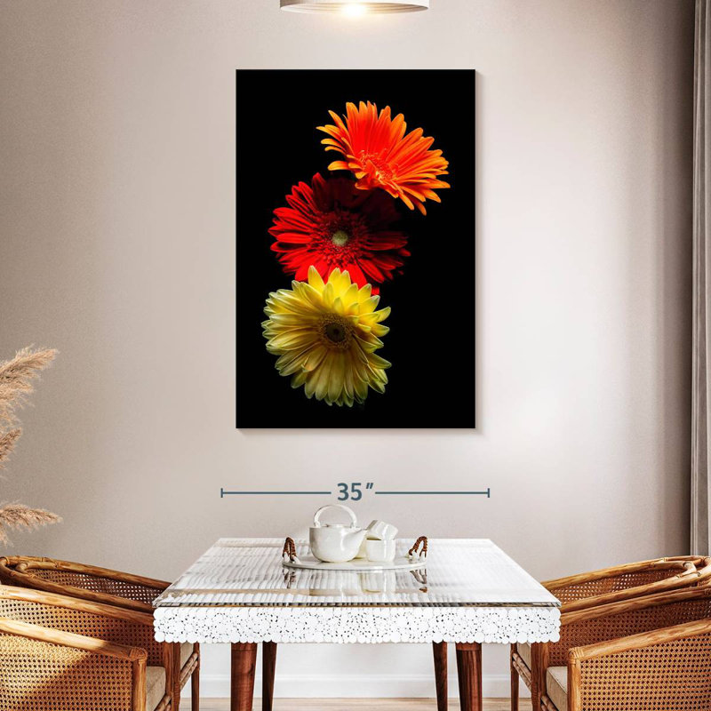 Harnek Three Luminuous Daises, 48" H x 32" W