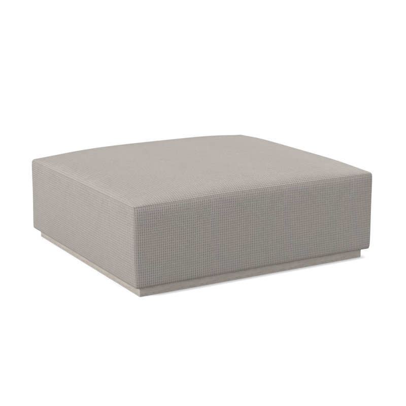 Club Square Ottoman, Bisque, Margaret Uniform Polyester Blend
