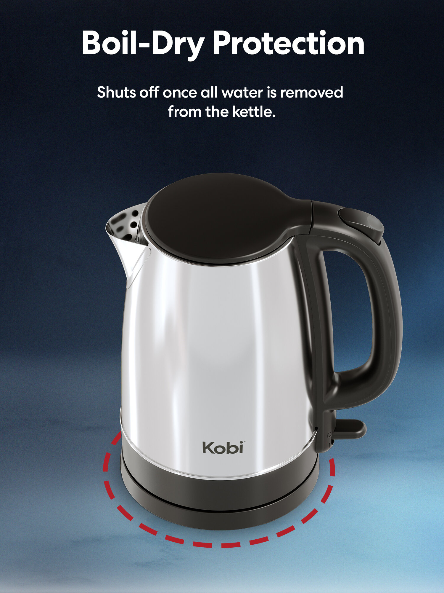 Kobi 1.7 Quarts Stainless Steel Electric Tea Kettle