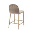Ensemble de tabourets de bar 25 po avec 2 tabourets de comptoir en fer sans dossier avec dossier en rotin pour îlot de cuisine, brun et beige
