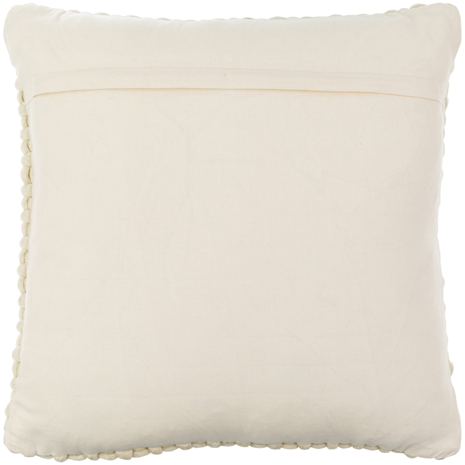 Belel Wool, Cotton Throw Pillow, Cream, Down, 22" x 22"