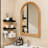 Arched Wood Framed Wall Mirror