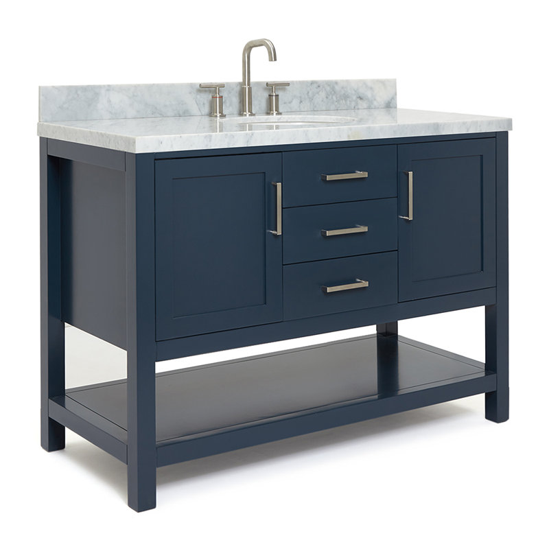 Ensemble de meuble-lavabo simple 49 po Abby, Bleu minuit