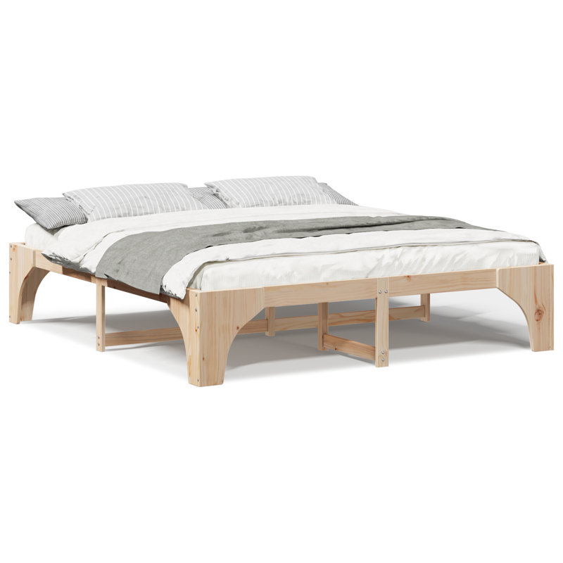 Solid Wood Bed Frame, Super King (6'), Natural