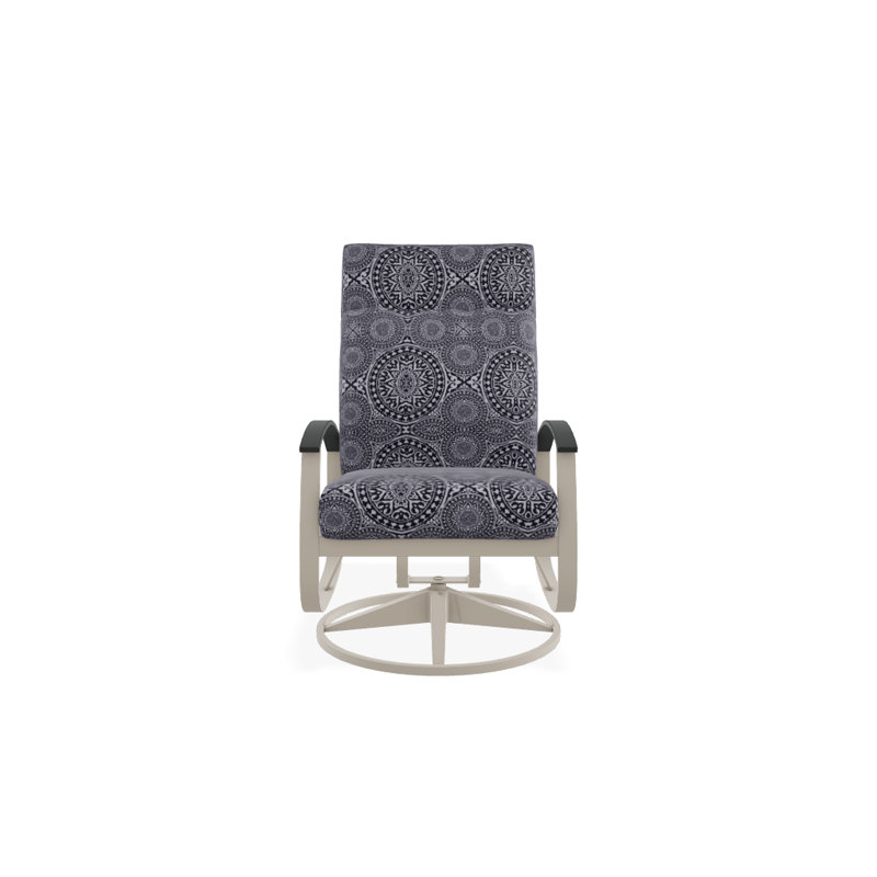 Belle Isle Outdoor Rocker Chair, Canvas Pacific Blue Sunbrella® Canvas, Gloss White, Classic Graphite P30