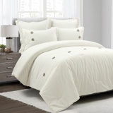 Off White Cotton 5 Piece Comforter Set