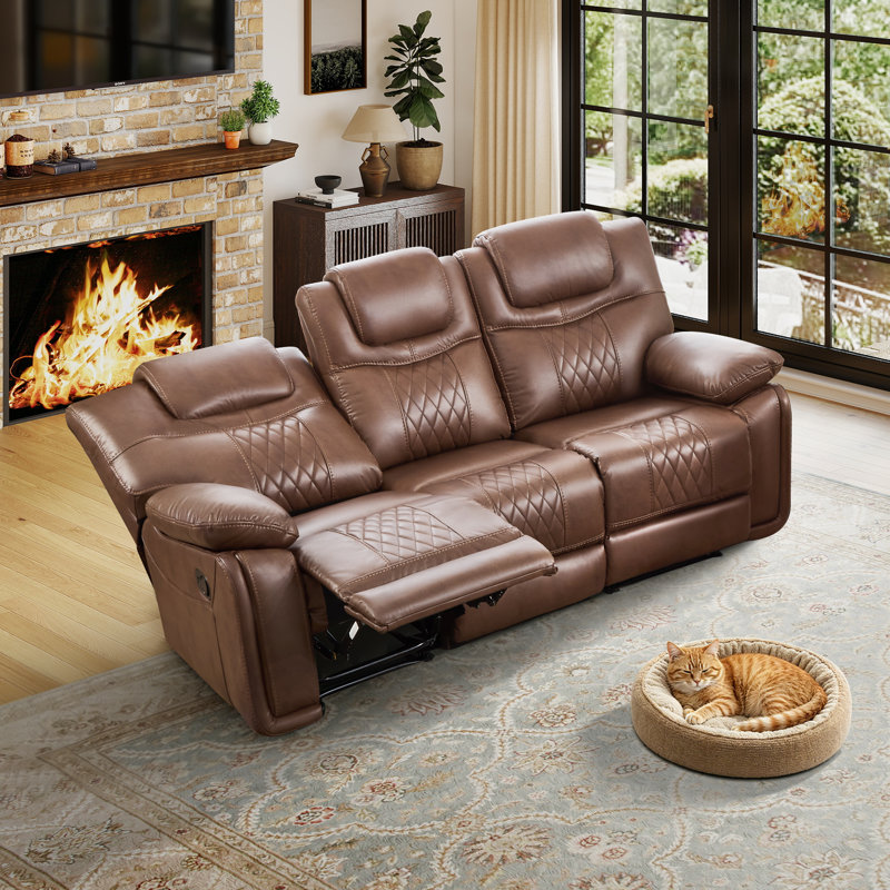 Canapé inclinable 88 po 88 po Classic, Brun