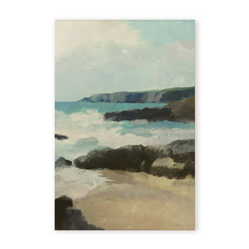 Coastal Retreat Rocky Beach par Dan Hobday, 30" H x 24" W x 1.5" D, Wrapped Canvas, Does Not Apply
