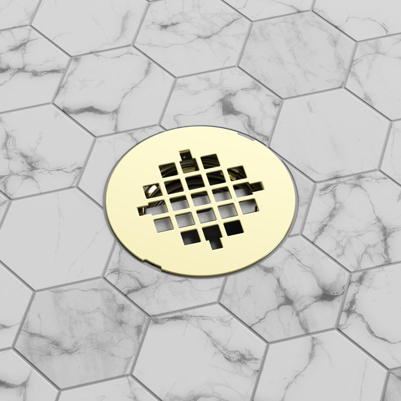 DreamLine SlimLine 2 inch Round Shower Drain, Polished Brass