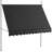 Outdoor manual retractable awning with support pole bracket-596388071