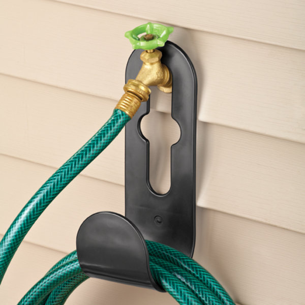 Water Hose Holder - Easy-to-Install Garden Hose Storage Metal Rack with  Stake - Outdoor Hose Reel