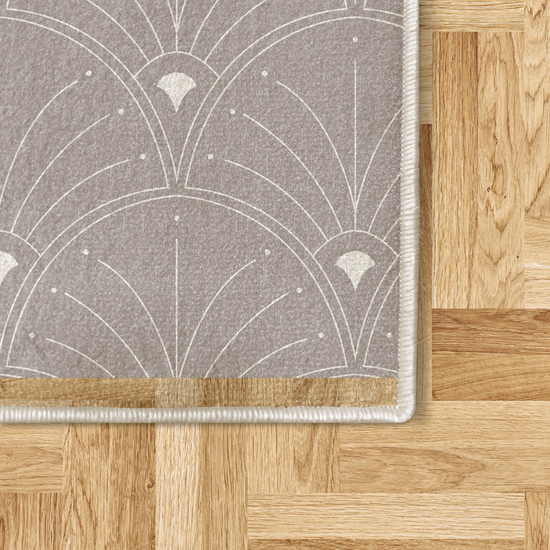 Tapis décoratif Analeigha Art Deco, Rectangle 3 pi 7 po x 5 pi 7 po