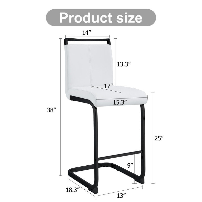  Tabouret de comptoir 25 po Telauges, Blanc