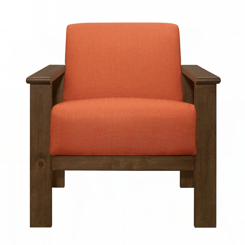Siège et dossier rembourrés et rembourrés en tissu de couleur orange avec chaise d'appoint 1pc, Orange