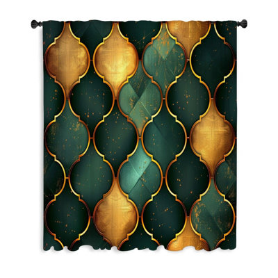Moroccan tiles Window Curtains, Wall covering Blockout & Sheer Curtains - 1 Panel