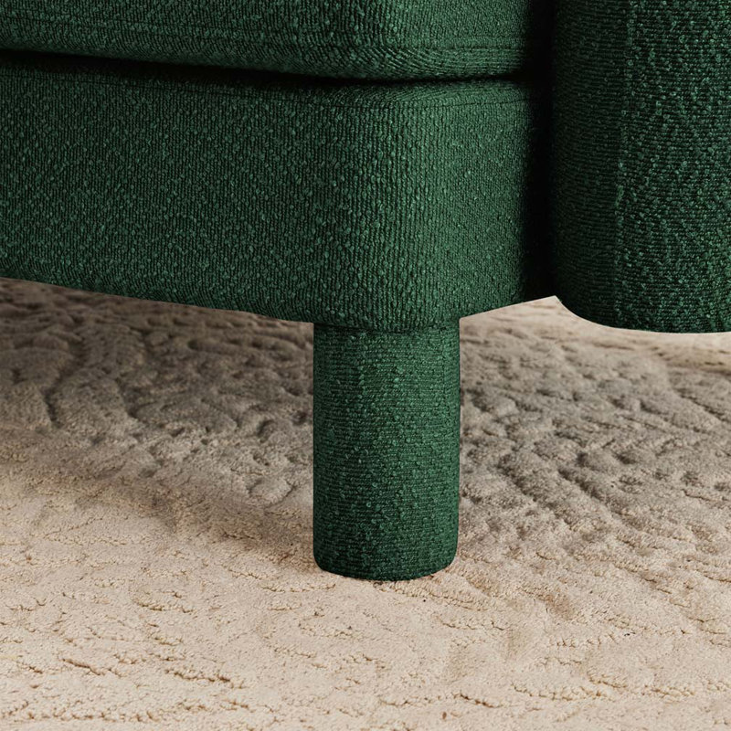 Boucle Upholstered Ottoman For Sectional, Green