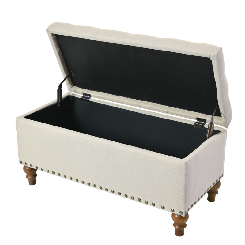 Ottoman Storage Bench, Beige