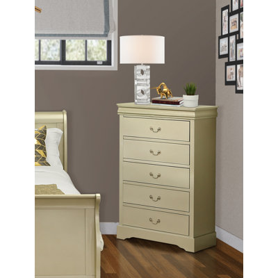 Louis Philippe Chest in Metallic Gold Finish
