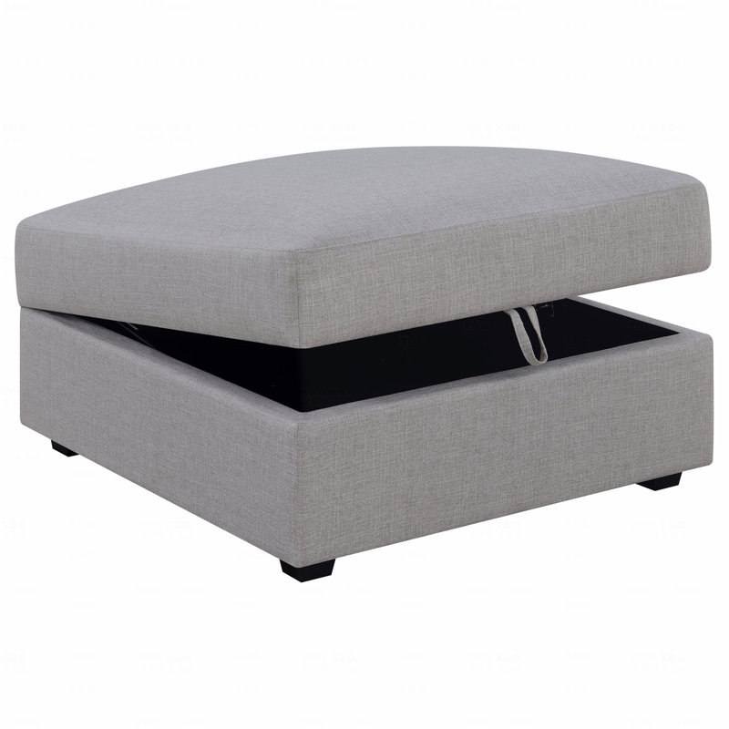 Repose-pieds carré avec rangement rembourré en tissu
