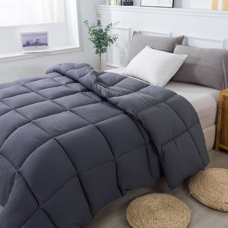 Twin Dark Grey Reversible Microfiber Duvet