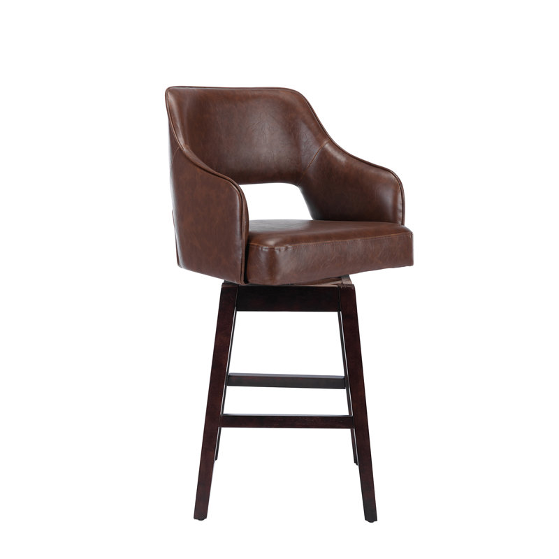 Tabouret de comptoir pivotant Elser, Café noir, Brun