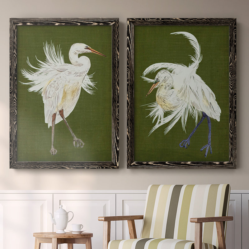 Heron Plumage I-Premium, toile encadrée - prête à être accrochée, Noir, H 31,5 po x l 88 po x P 1,5 po