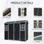 4 pi L 8 pi. D Remise en plastique avec plancher et deux portes à deux portes, remise extérieure en noir (30 pieds carrés)