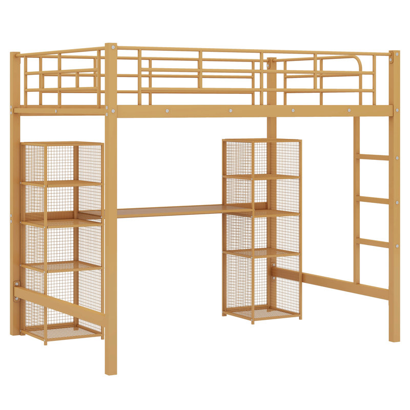 Lit mezzanine double Eilonwy Kids, Doré / Brun