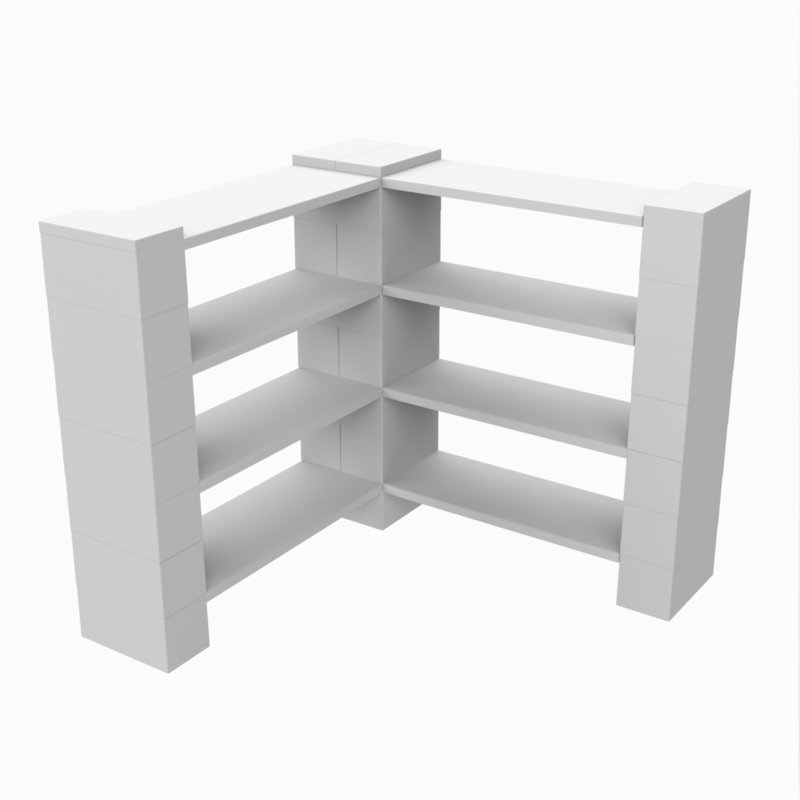 4 Level Corner Shelving, White