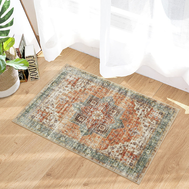 Fitzrovia Washable Damask Indoor Rug, Rectangle 2' x 3'