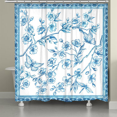 Chinoiserie Butterflies Shower Curtain