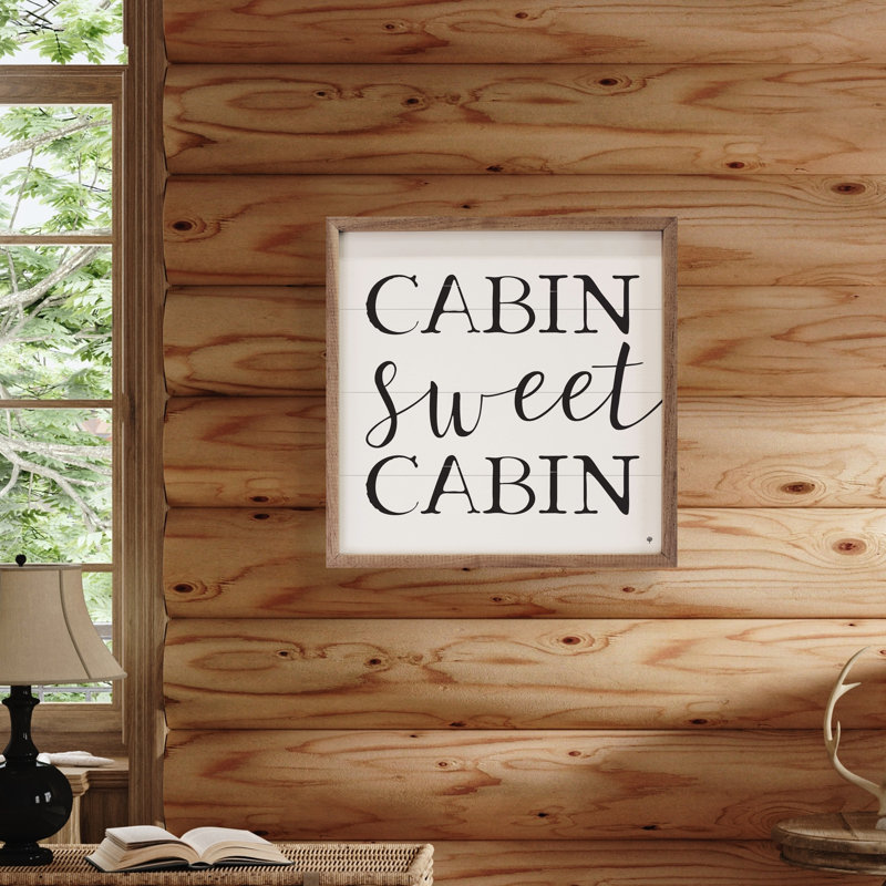 Cabin Sweet Cabin White, 4" H x 4" W