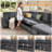 130" U-Shaped Sectional Sofa Bed with Chaise, Pull Out Sleeper and Storage, 7-Seater Convertible Couch for Living Room, Gray Corduroy-1092985286