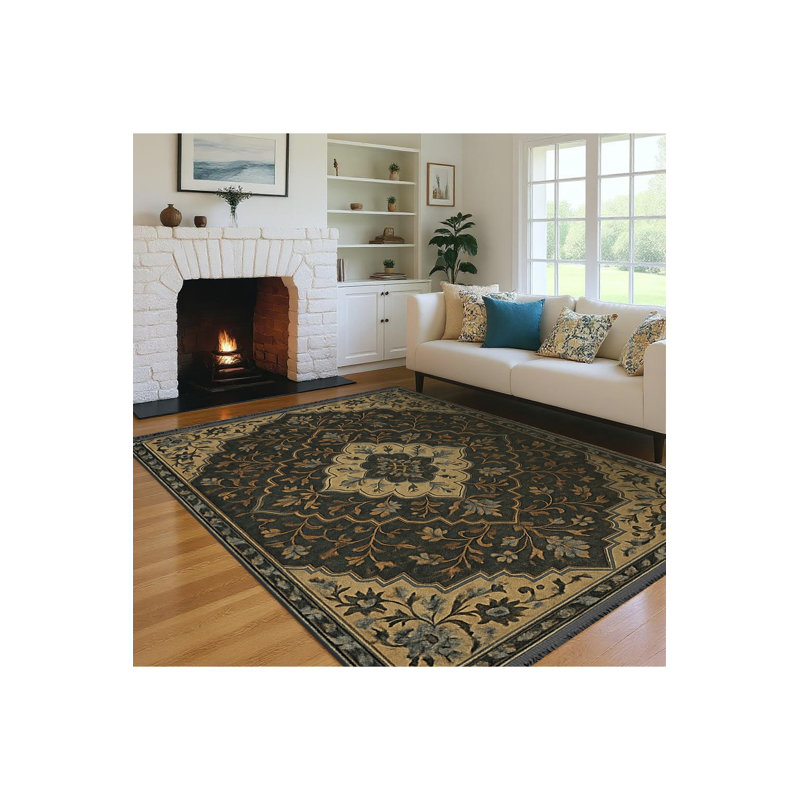 Tapis beige tissé traditionnel Mosso, 2' x 2'11"