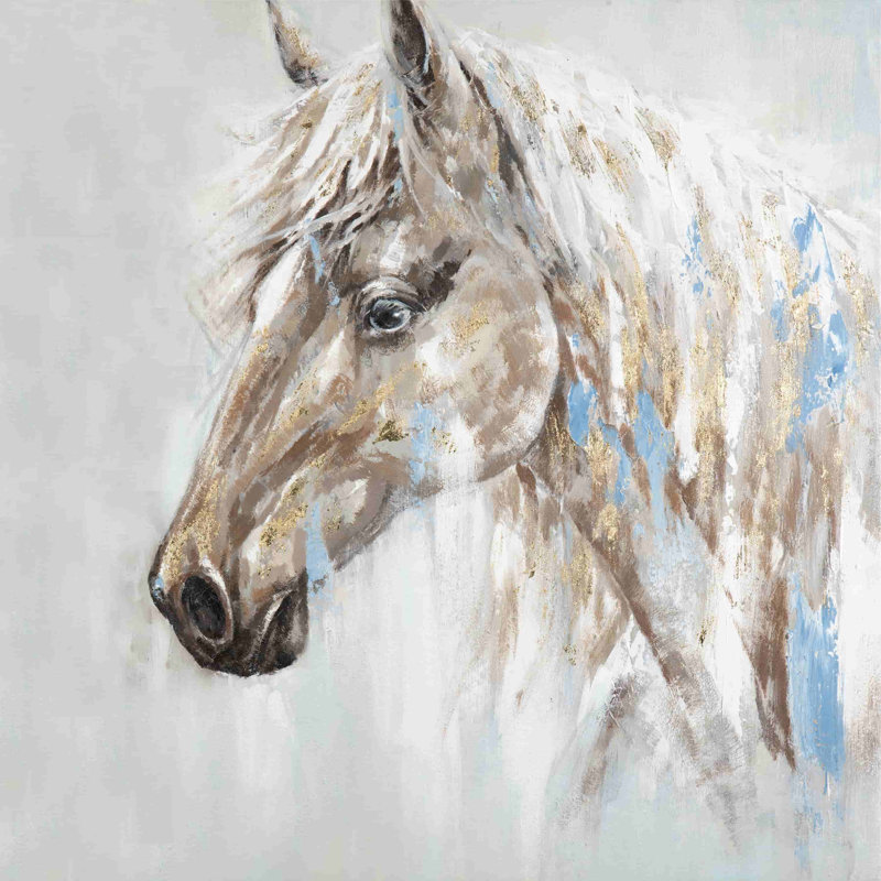 «Kaywan Energetic Horse» sur toile, H 12 po x l 12 po x P 1 po