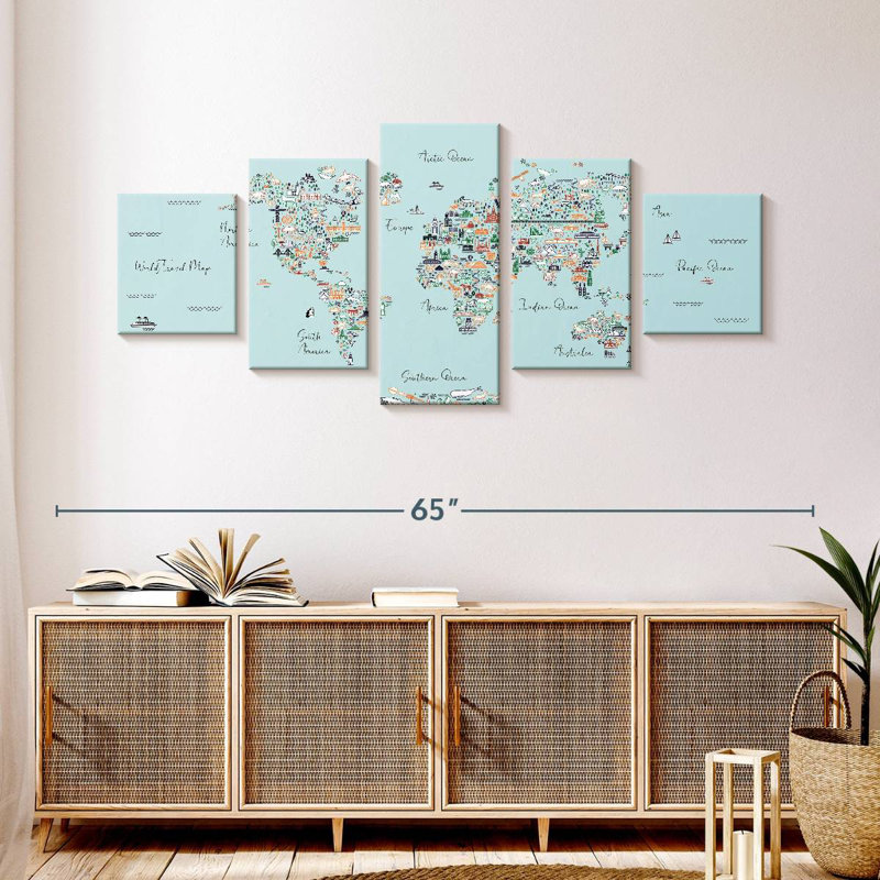 Educational World Map II, 24" H x 55" W