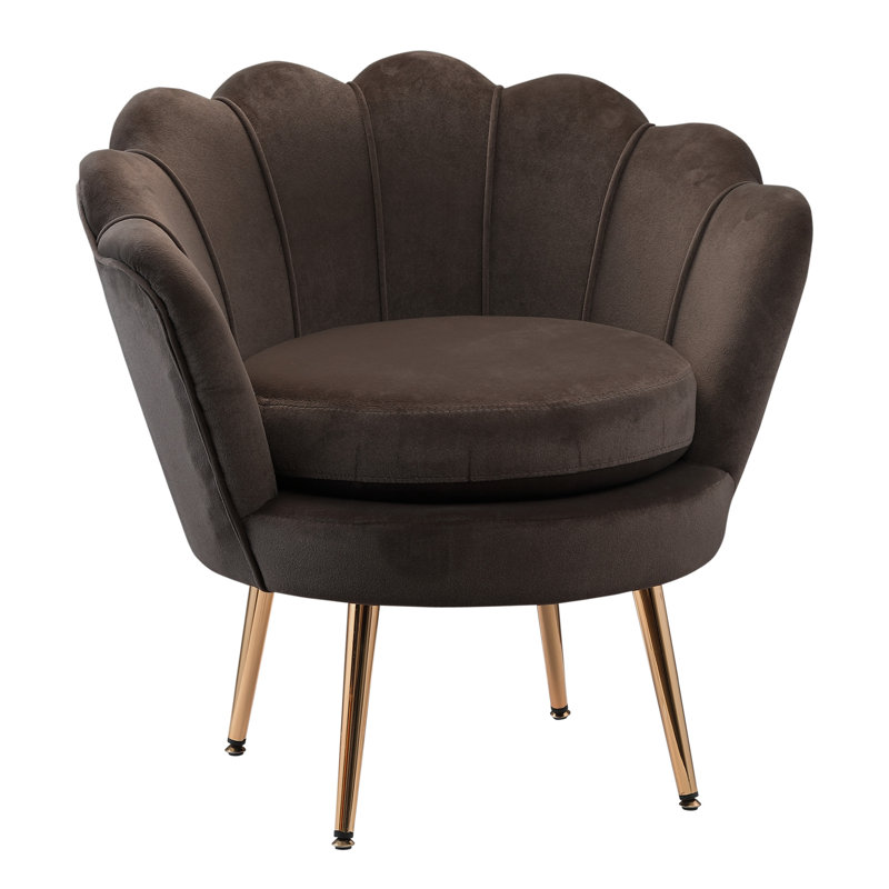 Upholstered Barrel Chair, Grey Polyester