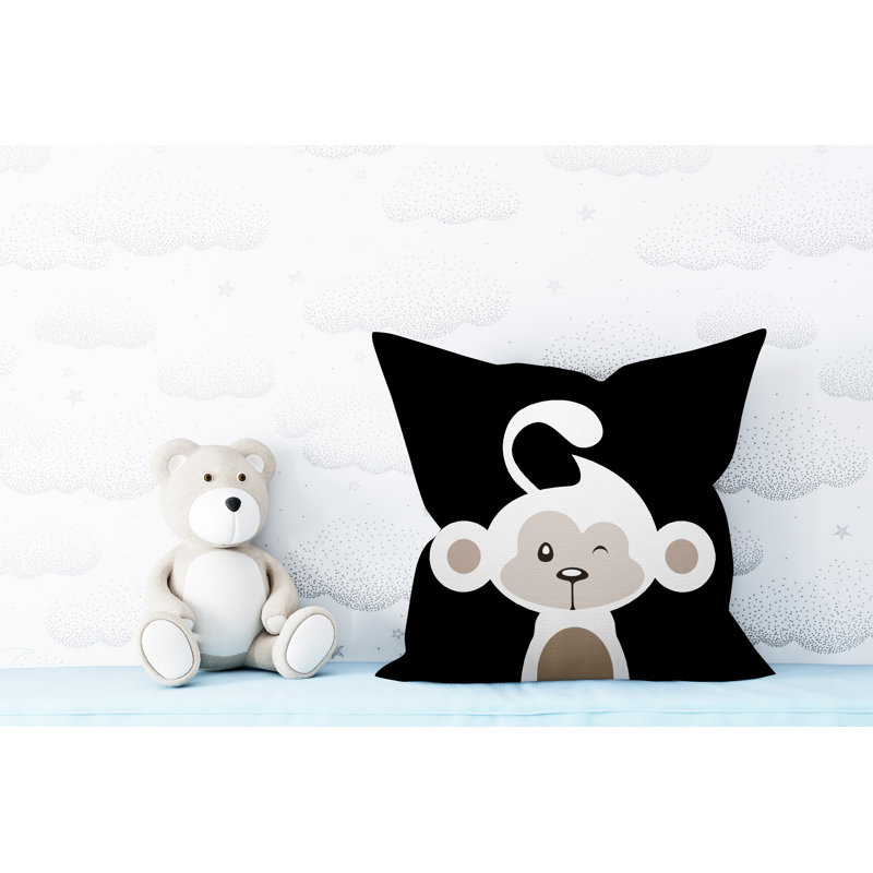 Coussin intérieur Ollie, 19 po x 19 po, Noir, Carré