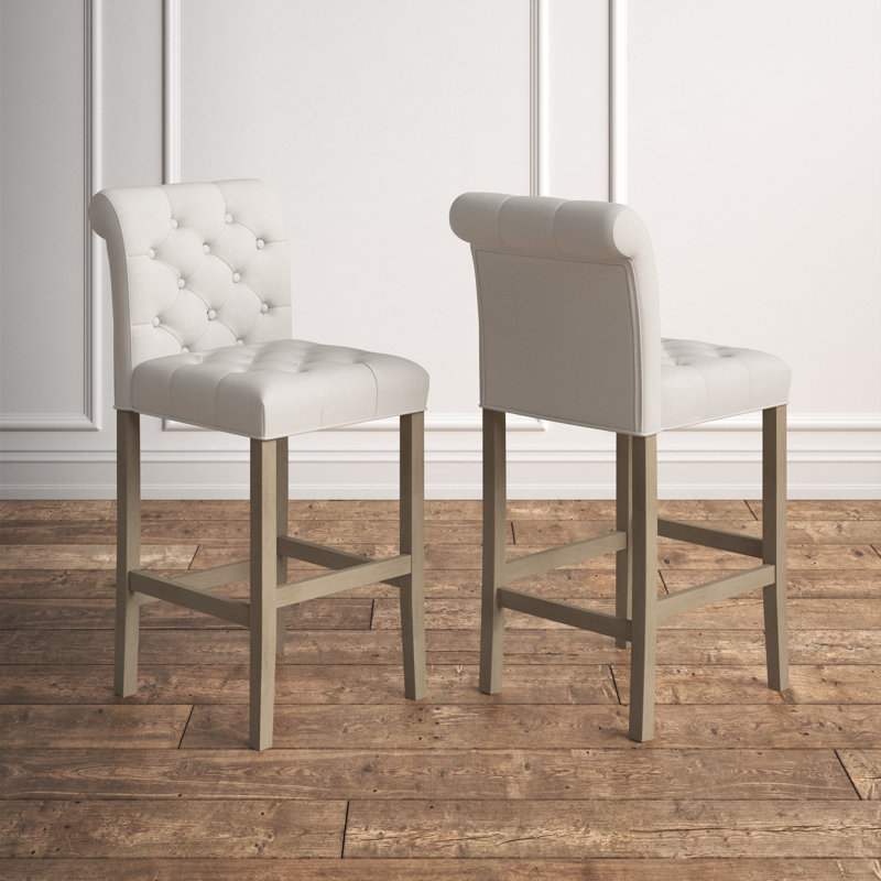 Cirencester Upholstered Counter Stool, Beige, Counter Stool (24" Seat Height)