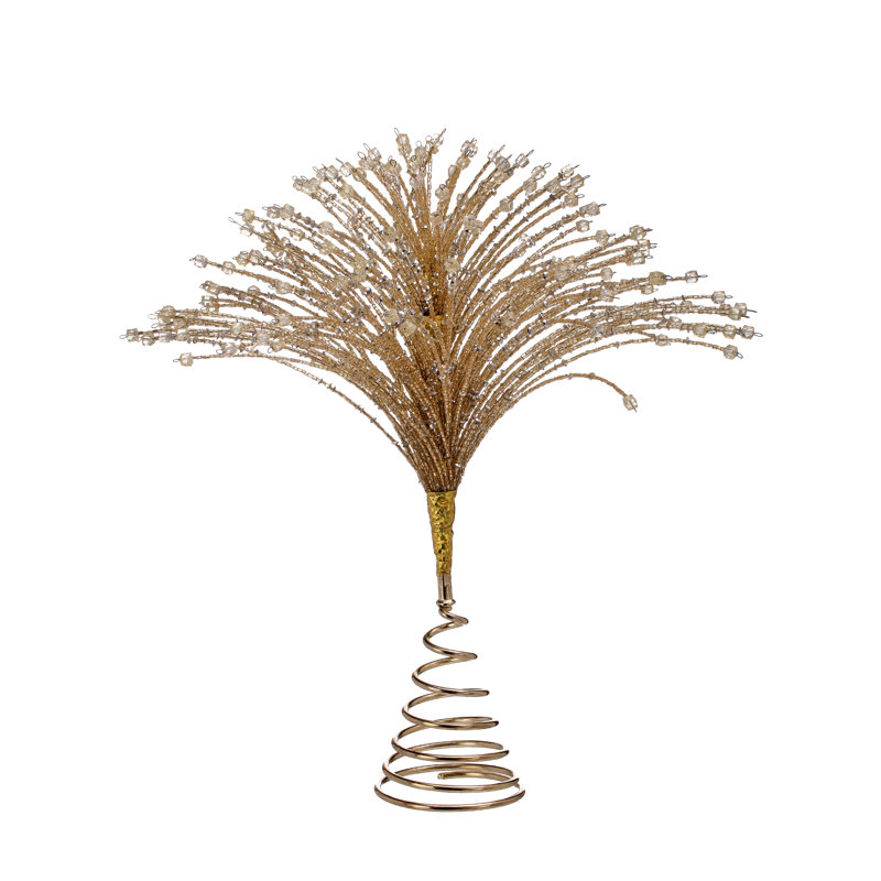 Jarrin 13 " Glass Tree Topper, Champagne Gold