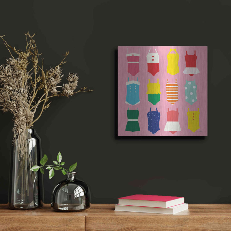 Lark Manor ™ «Bathing Suits Galore» par Ann Kelle Designs, art mural en métal, H 12 po x l 12 po