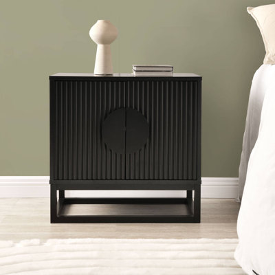 Lasunda Black Night Stand, TV Cabinet, Accent Cabinet  - Modular Unit